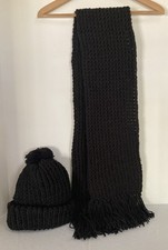 Handmade Scarf and Pullon Hat Set, Adult, Comfy, Double Layered for Warmth