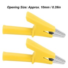 10Pcs Crocodile Clip Testing Clamp 10mm Opening 10A With 4mm Socket