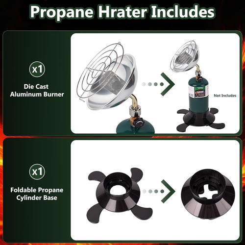 Portable Propane Heater with Catalytic Burner for Camping Outdoor Space 6200BTU  - Picture 4 of 12