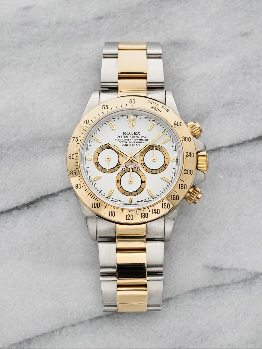 Vintage 1989 Rolex Daytona Zenith 16523 Two-Tone Auto White Dial