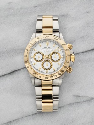 Vintage 1989 Rolex Daytona Zenith 16523 Two-Tone Auto White Dial
