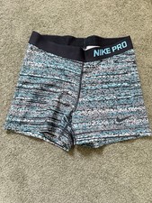 Nike Women's Pro 3" Static Running Compression Gym Work Out Short Pattern Blue M