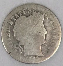 1893-O Barber Dime New Orleans O Mint Mark Semi-Key Better Date 90% Silver