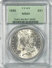 1896 MORGAN SILVER DOLLAR PCGS MS 64 OGH OLD GREEN HOLDER