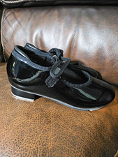 Dance Revolution Black Patent Mary Jane Tap Dance Shoes, Size 2 Kids