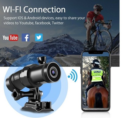 Motorcycle Bike Helmet Camera TECHALOGIC DC-1 Dual Lens Helmet Camera – Front & Rear Recording For Bike, Motorcycle & Horse Riding Bicycle Camera