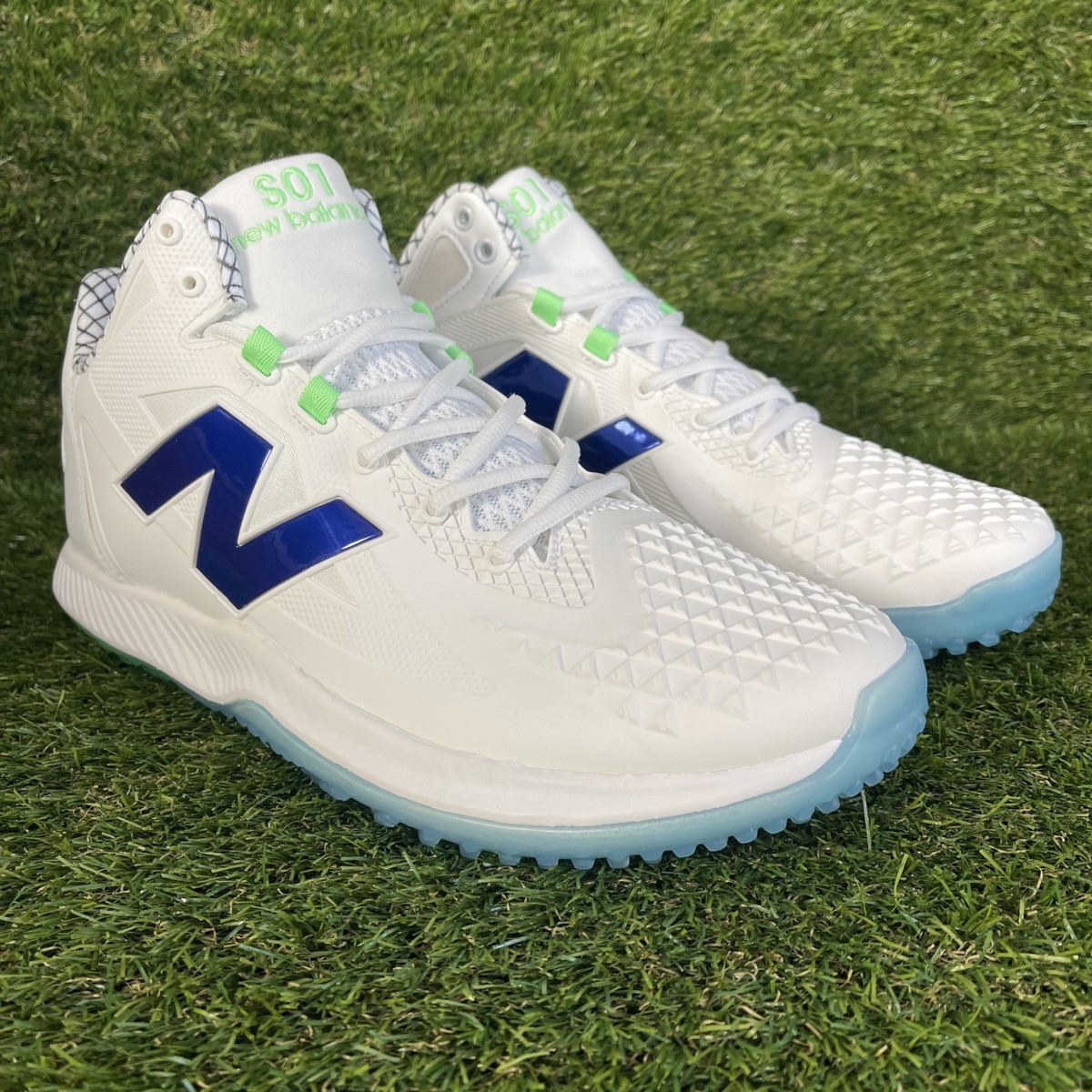 New Balance Shohei Ohtani 1 White Blue Lab Work Baseball Turf