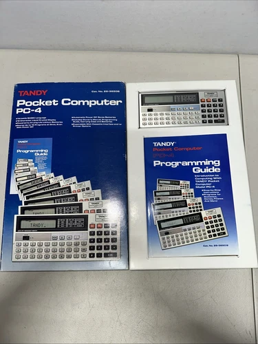 1985 Tandy PC-4 Pocket Computer w Manual And Programing Guide Vintage Electronic