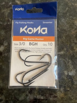 KONA BIG GAME HUNTER HOOKS. FLY TYING STREAMERS. game changer BGH 3/0 4 PCs