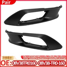 Fit 2012 Honda Civic Sedan Lx Ex Ex-l Pair Front Bumper Fog Light Lamp Cover Kit