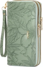 Wallet for Women Clutch Double Zip around Credit Card Holder Leather Women'S Wal