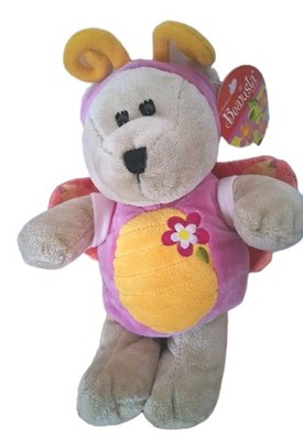 2008 Starbucks Bearista Butterfly Bear 74th Edition Plush Pink Spring