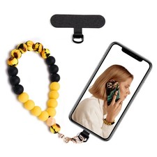 Silicone Beaded Phone Wrist Strap,phone bracelet strap with Tether Tab,Elasti...
