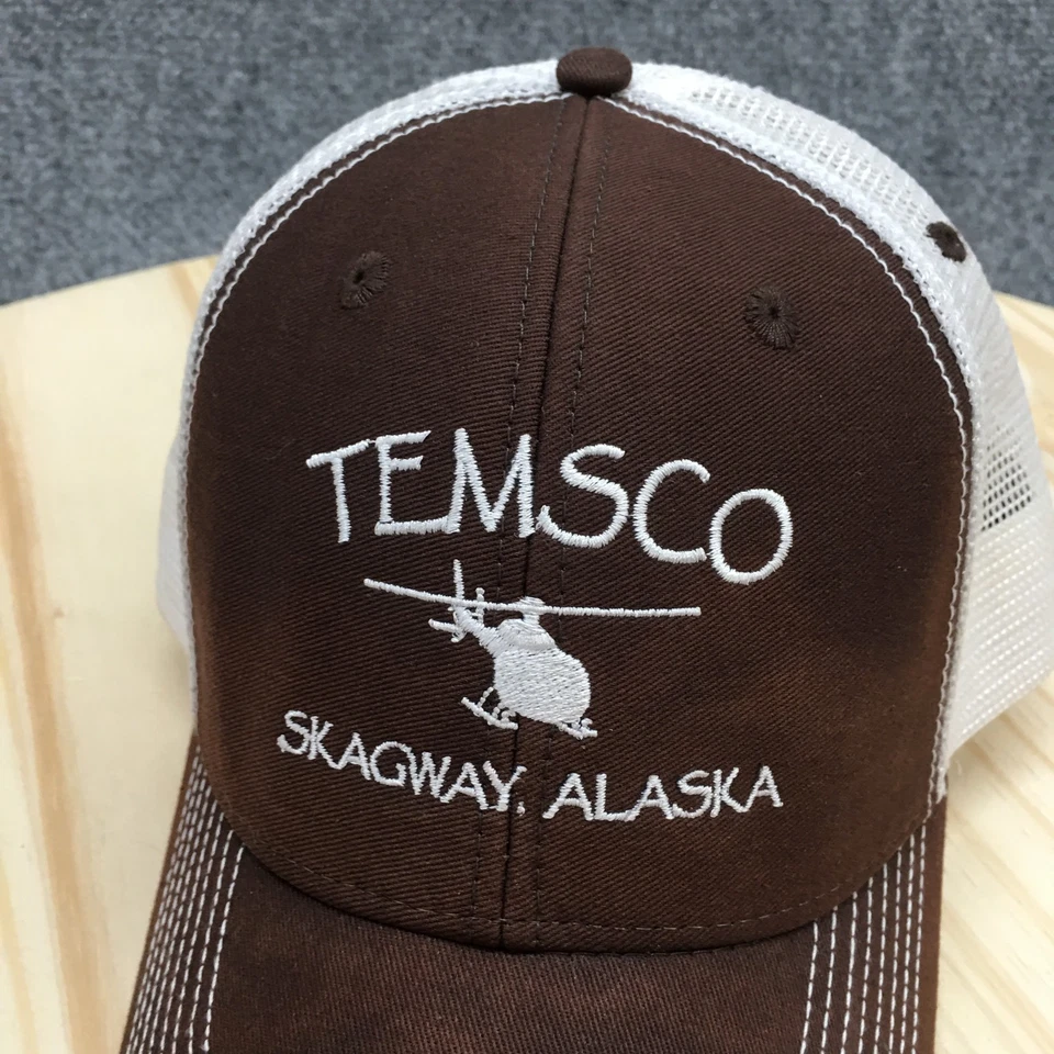 Sombrero de camionero Temsco Ouray para hombre marrón OS ala curva ajustable logotipo bordado Foto 4 de 4