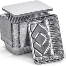 DecorRack 14 Aluminum Pan Disposable with Flat Board Lids, 2.25 Lb Heavy Duty...