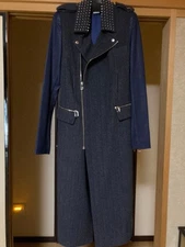 THOMAS WYLDE Dark Blue Rider Style Long Coat Unused