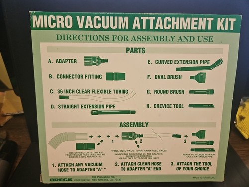 Oreck XL Kit Attacco Micro Aspirapolvere Nuovo con Scatola Come Visto Per Computer Ect - Foto 4 di 6