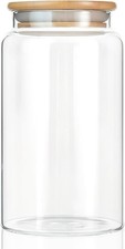 42 oz/1200 ml Glass Storage Canister with Airtight Lid, Clear Decorative