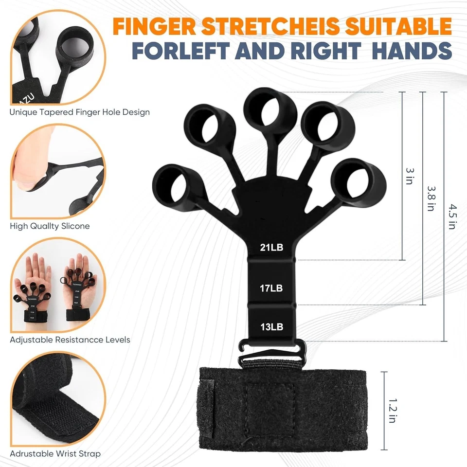 Entrenador de fuerza de agarre de mano ejercitador para terapia alivio del dolor antebrazo muñeca fuerte Foto 3 de 4