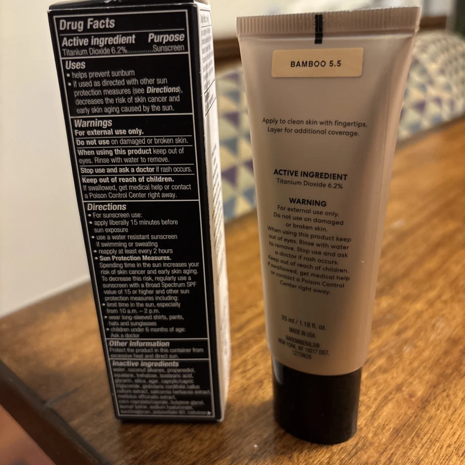 bareMinerals Complexion Rescue Tinted Hydrating Gel Cream BAMBOO 5.5 1.18 oz NIB - Image 3 of 3