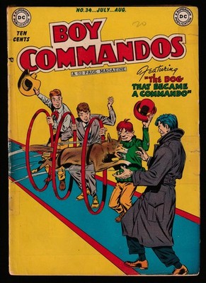 DC BOY COMMANDOS No. 34 (1949) (B) Dog that Became A Commando! 52 Pages!