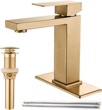 Brushed Gold Bathroom Faucet Golden Single Hole Vanity Bath Faucet