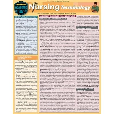 Krankenpflegeterminologie: eine QuickStudy laminierte Referenz - NEU Deborah A. Rain 2
