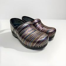 Dansko XP Clogs Striped Patent Leather Rainbow Women  s EU 36 US 5.5-6 Multicolor