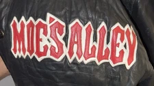 Vintage Worn Moe’s Alley Santa Cruz’ Own Rules Club Leather Jacket Size Lrg