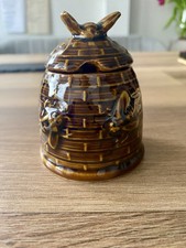 alte Deckeldose Honigdose Honigtopf aus glasierter Keramik