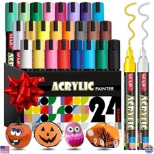 SFAIH Halloween Acrylic Creative Markers - 24 Colors 3mm Replaceable Nibs,