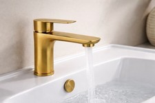 Brushed Gold Basin Mixer Tap