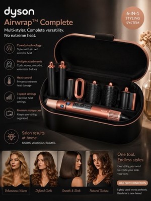Dyson Airwrap Complete HS05 6-in-1 Multi Styler Copper w/ Case, 1.2 in