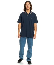 Quiksilver Mens Loia Short Sleeve Casual Pique Polo Shirt - Navy - S