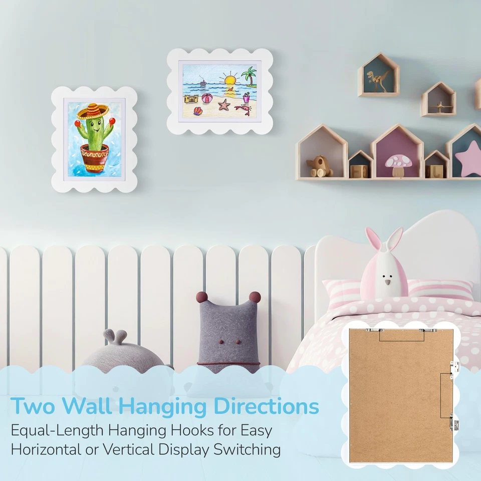 Kids Art Frames Front Opening 9x12 & 8.5x11 w/Mat, Set of 2, Kids Artwork Fra... - Image 4 of 4