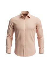 Michael Kors Mens Peach Long Sleeve Dress Shirt Size 16.5 34/35 L