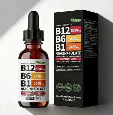 Vitamin B12 & B6 Liquid Drops | Sublingual Vitamin B Complex for Energy & Immune