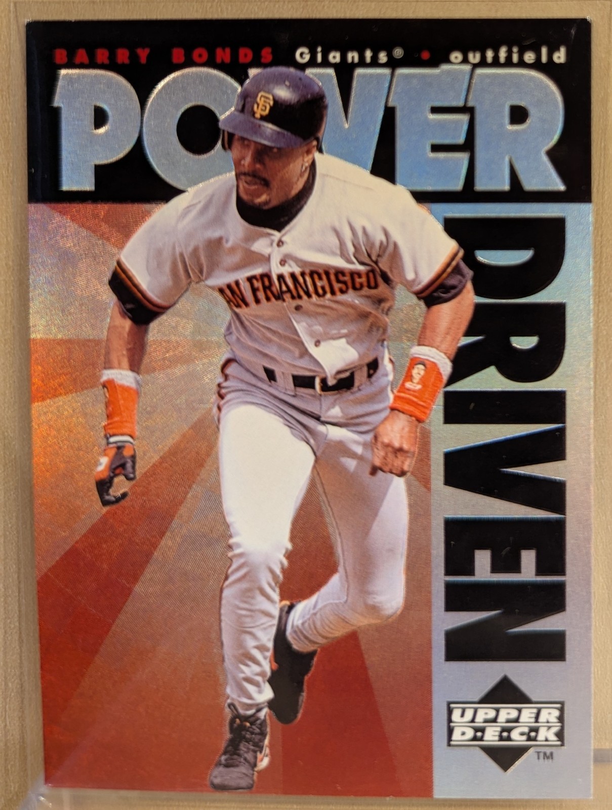 1996 Upper Deck POWER DRIVEN #2 Barry Bonds RARE EMBOSSED HOLOFOIL INSERT
