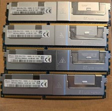 Samsung 32GB PC3L-12800L 4Rx4 DDR3 ECC LRDIMM Server RAM Lot Of 4 128gb