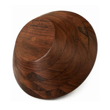 Burl Walnut Wood Bowl, Hand Turned Natural Edge, Mid Century 14
