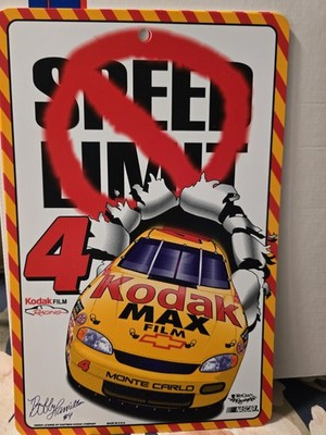 Bobby Hamilton Kodak Max #4 No Speed Limit Plastic Sign New By. Wincraft.    T97