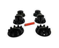 Gloss Black Semi Truck Tractor Trailer Wheel Hub Axle Covers For Alcoa Accuri...