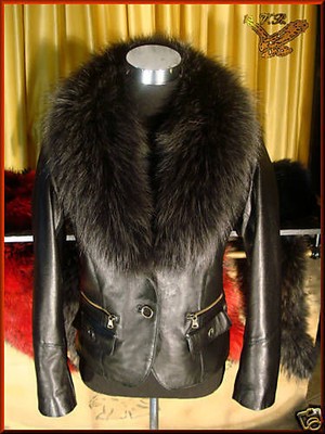 Giacca Giubbino Giubbotto in/di pelle donna pelliccia!. | eBay
