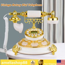 Old Fashioned Rotary Dial Phone Vintage Retro European Style Telephone Desktop