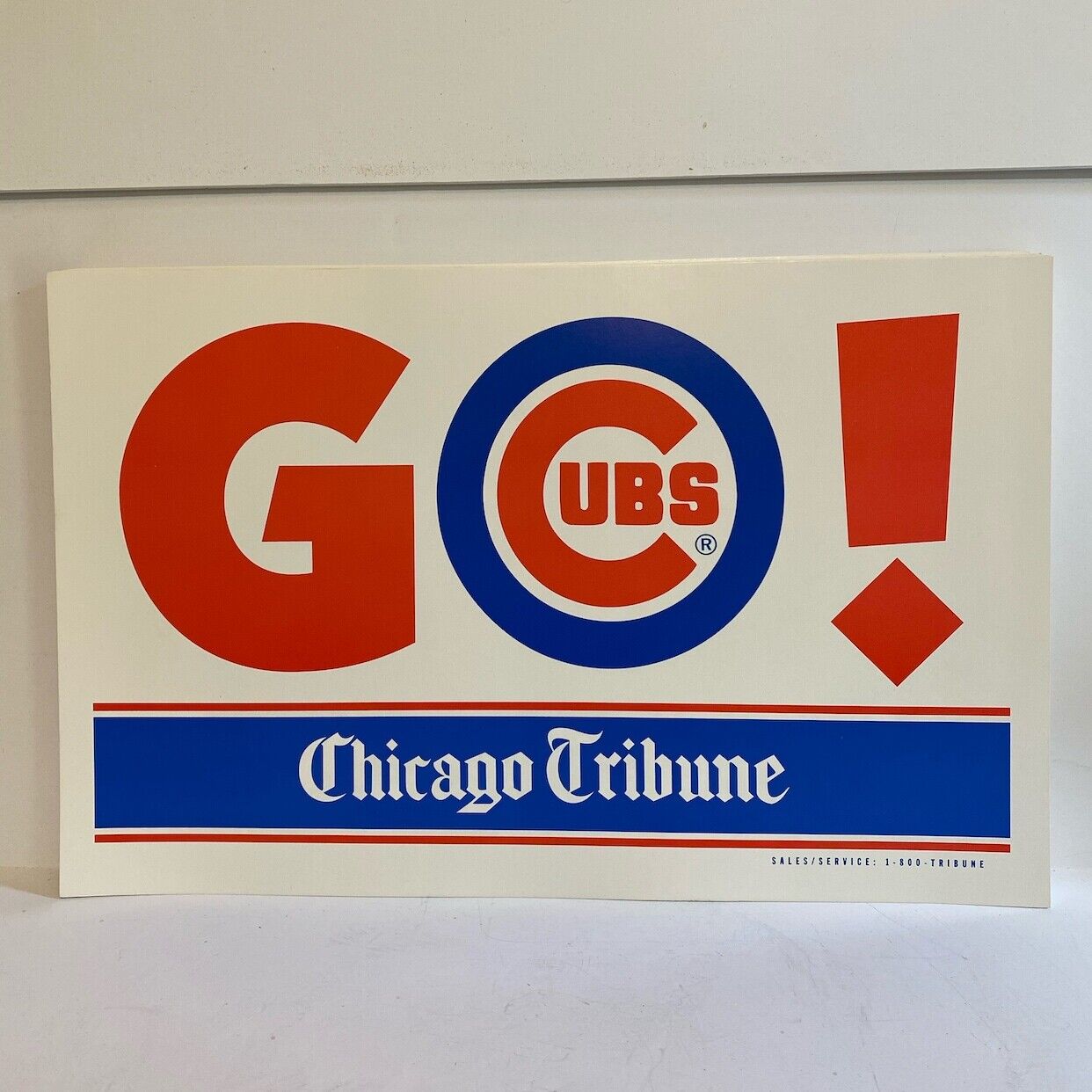 Vintage Go Cubs New products world's highest quality popular Chicago Tribune Sign Advertising Baseball Sales Weekly update