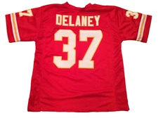 UNSIGNED CUSTOM Sewn Stitched Joe Delaney Red Jersey - M, L, XL, 2XL