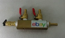 Gas Manifold, CO2 Gas Distributor, 5/16'' Barb Fitting Beer Kegerator Splitter