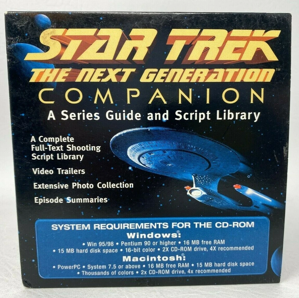 Star Trek The Next Generation Companion 1999 CD-ROM Series Guide Script Library - Image 2 of 3