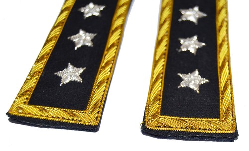 American Civil War Union Lt Generals Insignia Shoulder Boards 10 x 3.5 cms - Picture 2 of 2