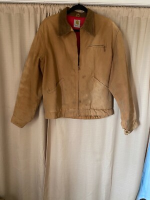 70s プリントタグ Carhartt デトロイトジャケット YKK TALON 70s Carhartt Detroit lined quilted Jacket talon zippers rare